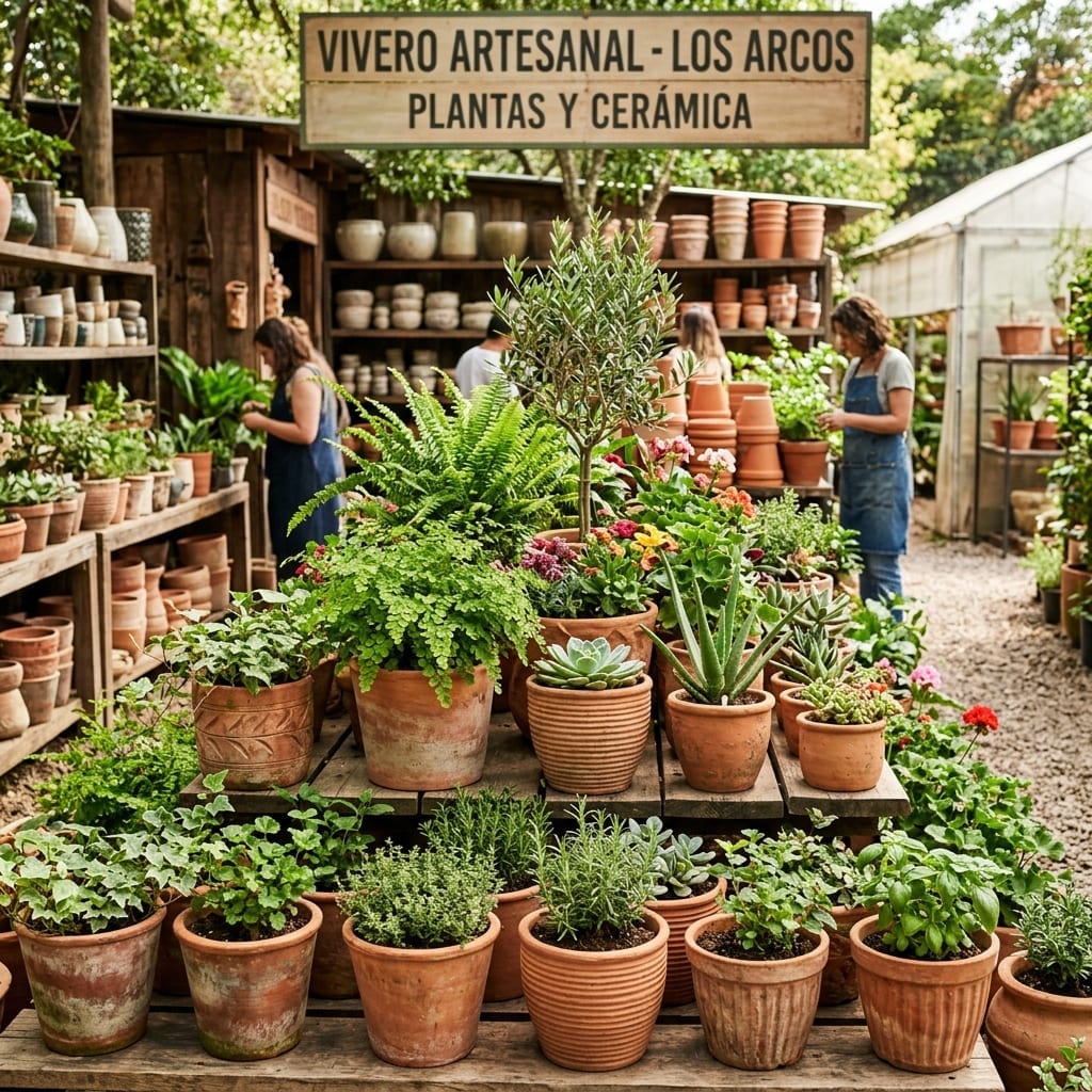 Materas y jardineras de arcilla terracota para viveros y plantas